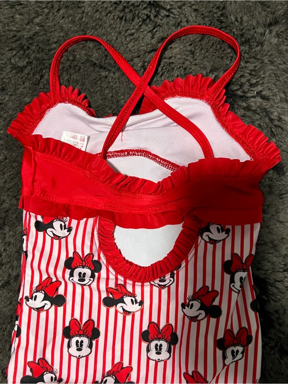 Disney Minnie Mouse Striped One-Piece Kids Swim Size 4